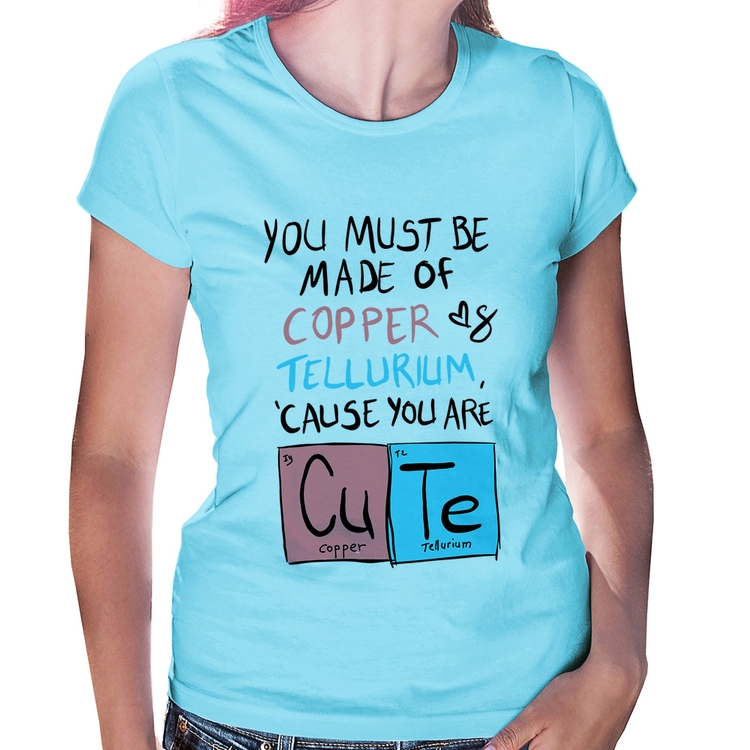 Baby Look Made of Cooper Cute - Azul Bebê