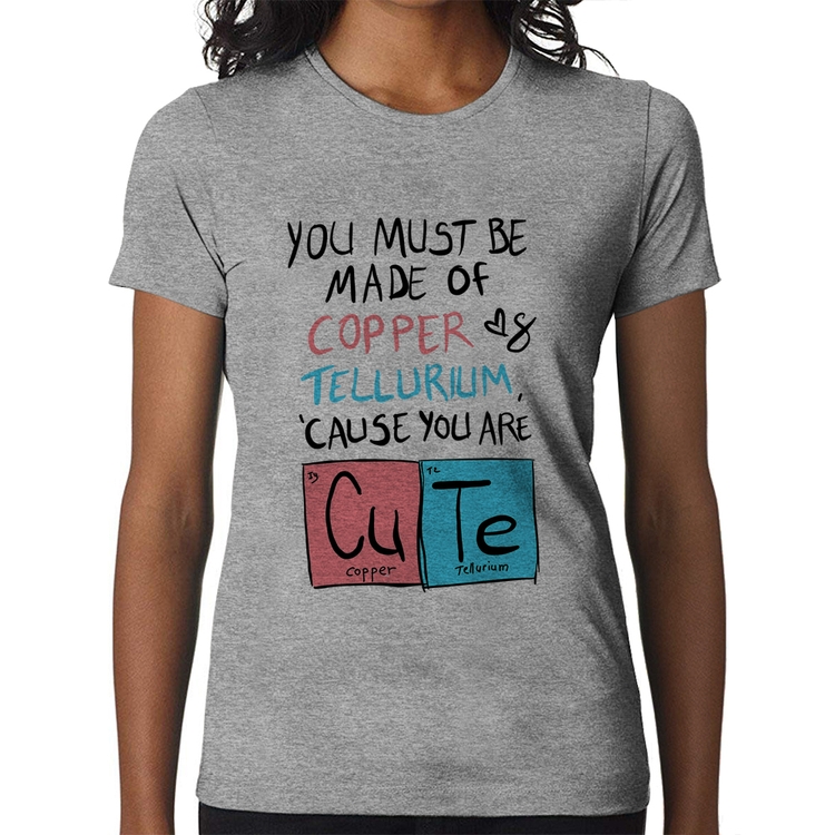 Baby Look Made of Cooper Cute - Cinza