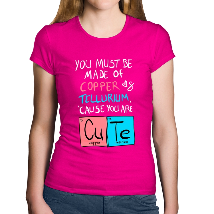 Baby Look Algodão Made of Cooper Cute - Rosa