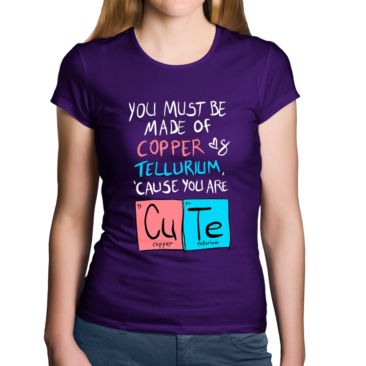 Baby Look Algodão Made of Cooper Cute - Roxa