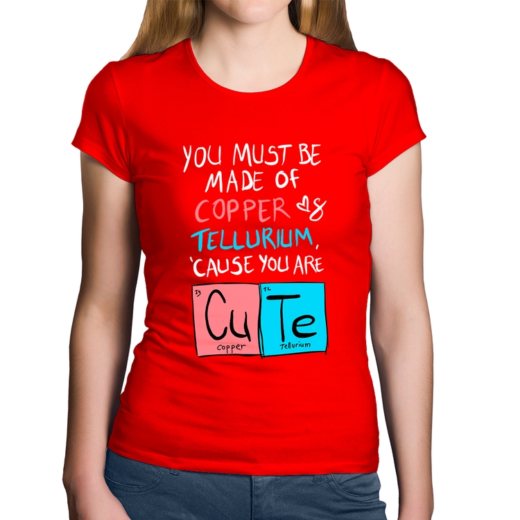 Baby Look Algodão Made of Cooper Cute - Vermelha