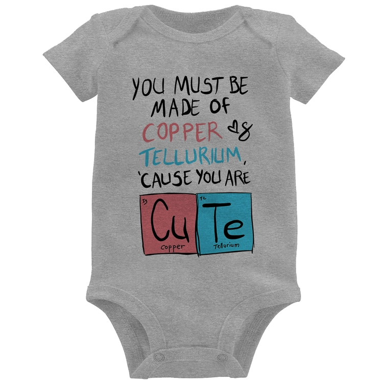 Body Bebê Made of Cooper Cute - Cinza