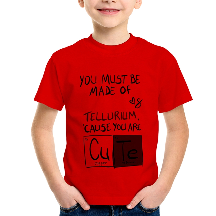 Camiseta Infantil Made of Cooper Cute - Vermelha