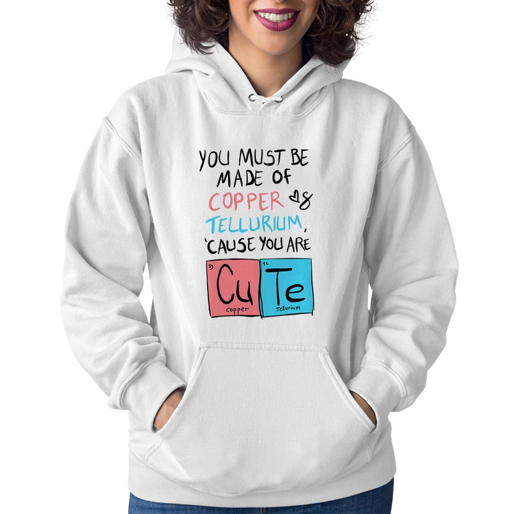 Moletom Feminino Made of Cooper Cute - Branco