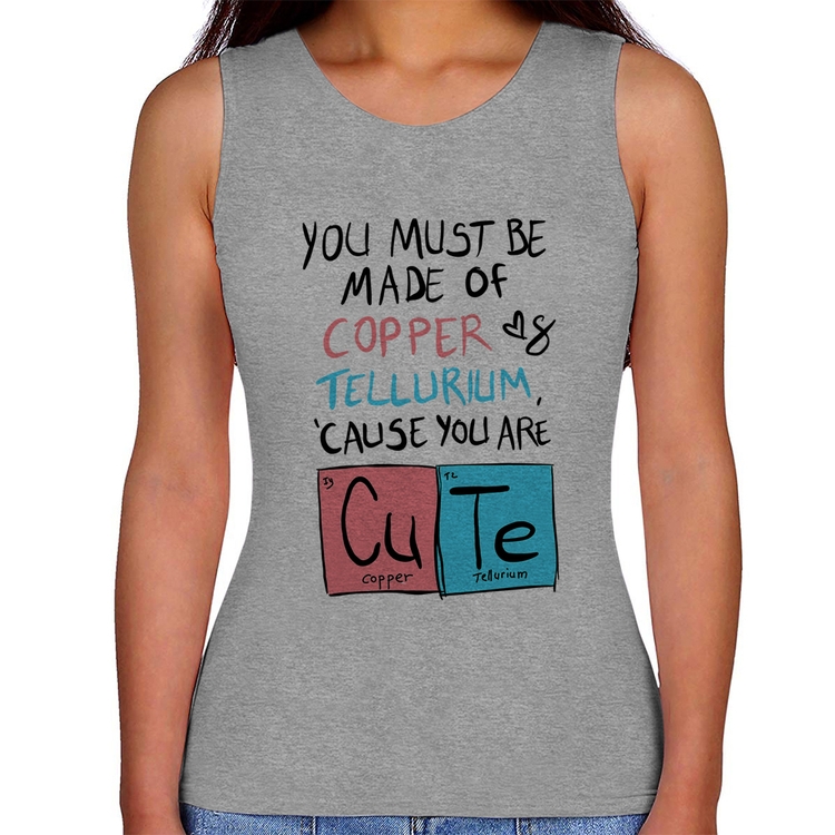 Regata Feminina Made of Cooper Cute - Cinza