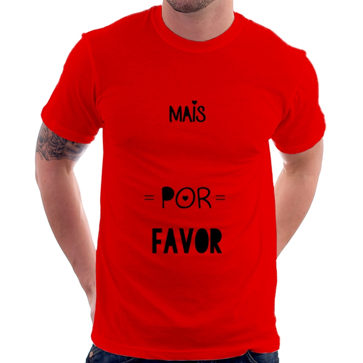 Camiseta Mais Amor Por Favor - Vermelha