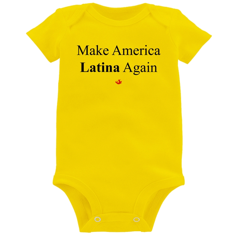 Body Bebê Make America Latina Again - Amarelo