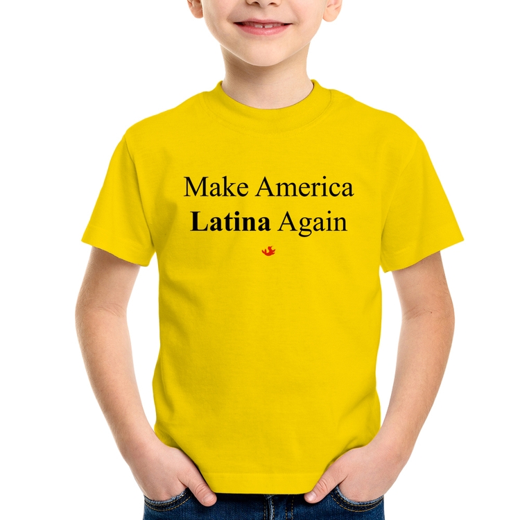 Camiseta Infantil Make America Latina Again - Amarela