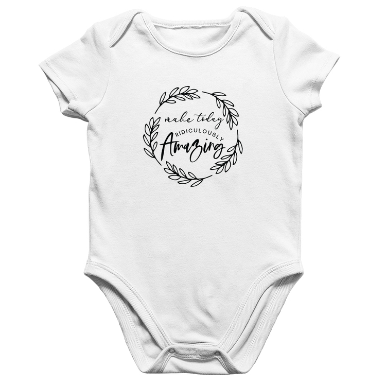 Body Bebê Algodão Make Today Amazing - Branco