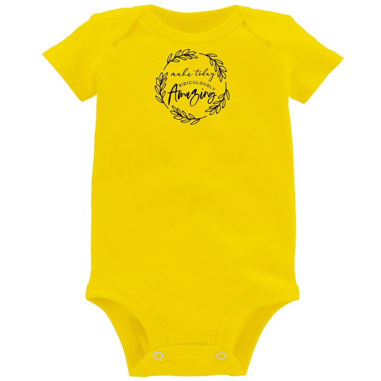 Body Bebê Make Today Amazing - Amarelo