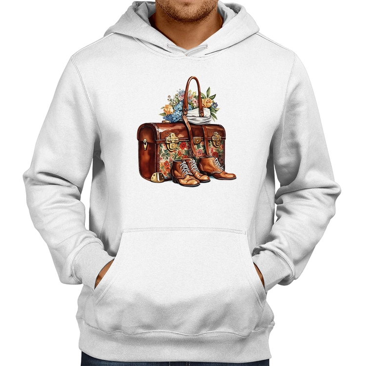 Moletom Mala e Botas Retrô Flores - Branco