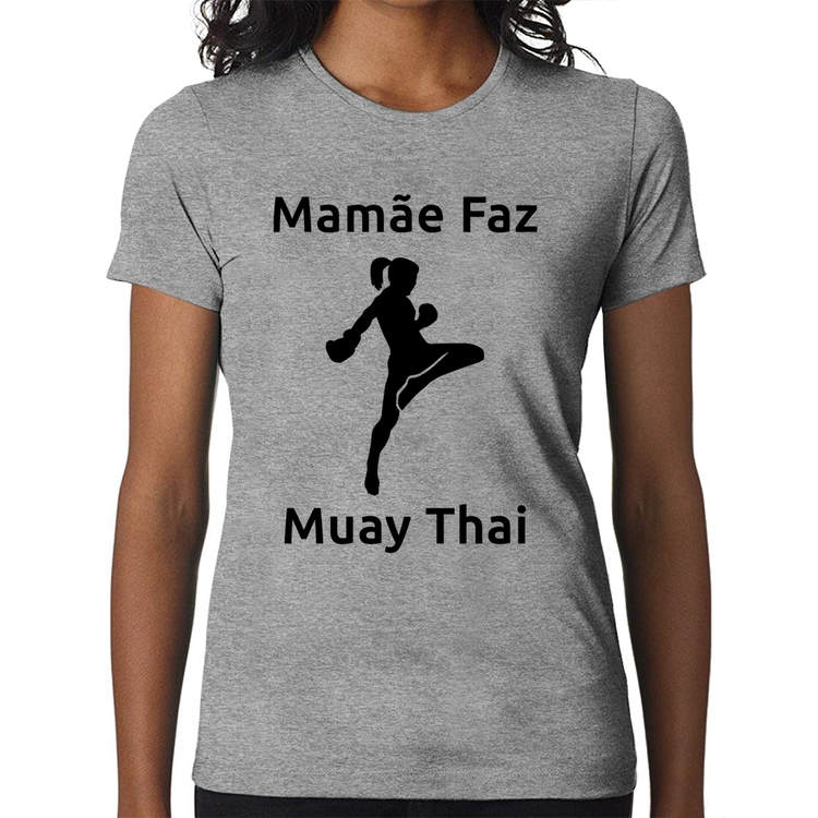 Baby Look Mamãe Faz Muay Thai - Cinza