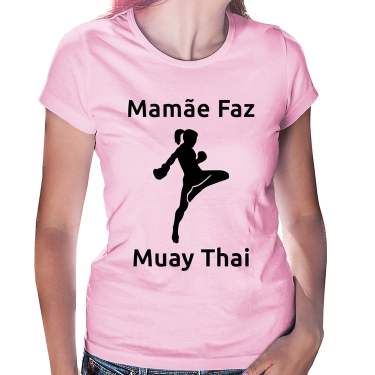 Baby Look Mamãe Faz Muay Thai - Rosa Bebê