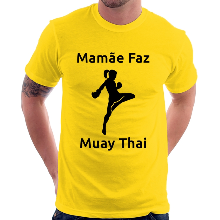 Camiseta Mamãe Faz Muay Thai - Amarela