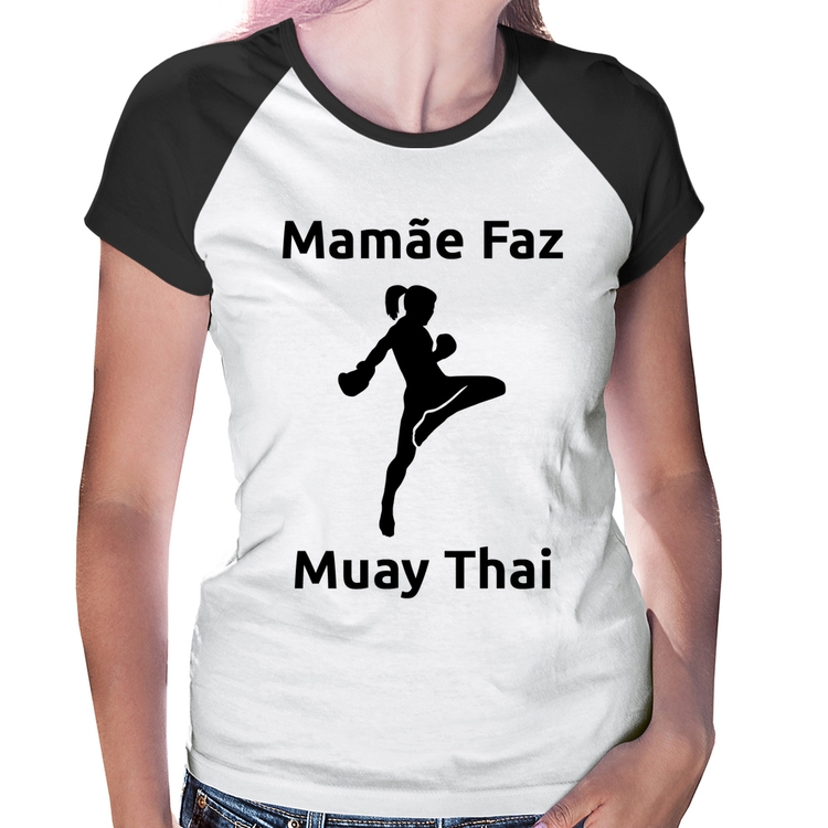 Baby Look Raglan Mamãe Faz Muay Thai