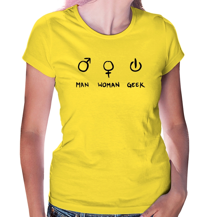 Baby Look Man Woman Geek - Amarela