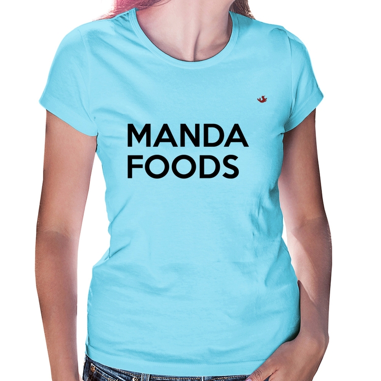 Baby Look Manda Foods - Azul Bebê