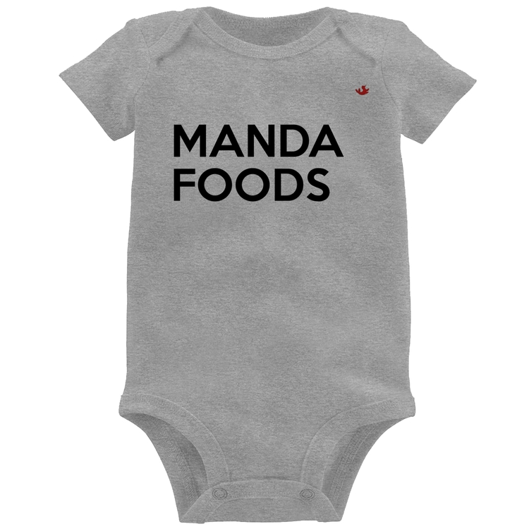 Body Bebê Manda Foods - Cinza