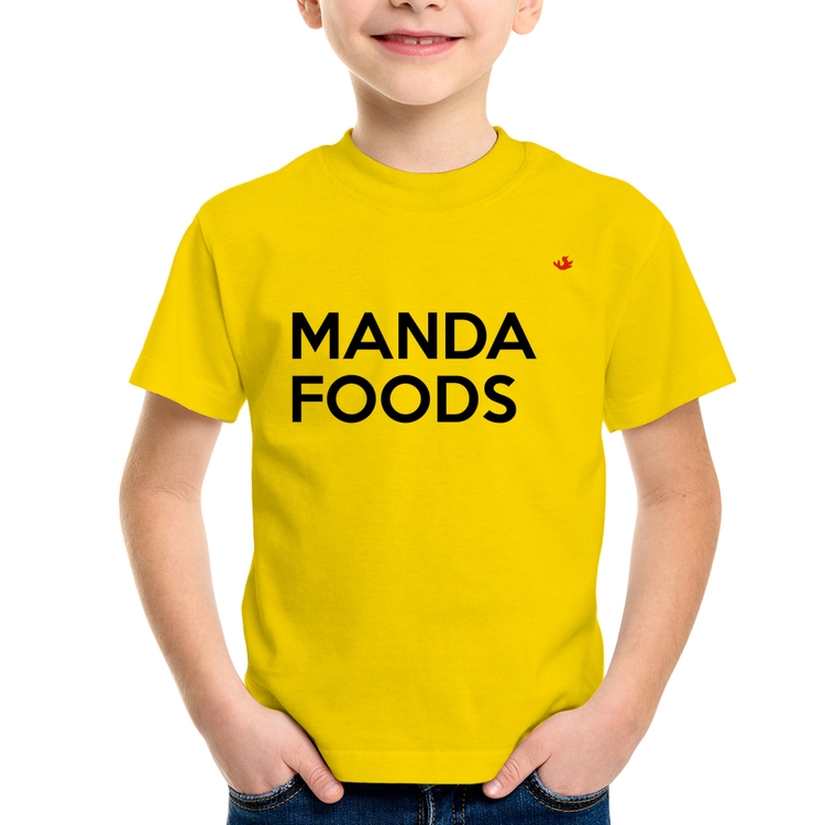 Camiseta Infantil Manda Foods - Amarela