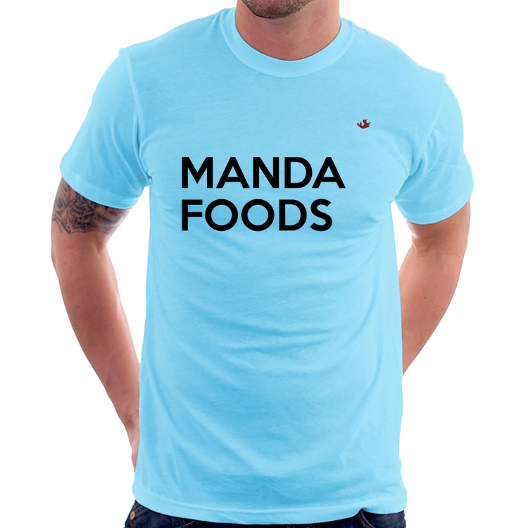 Camiseta Manda Foods - Azul Bebê