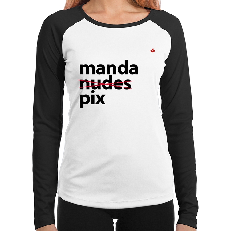 Baby Look Raglan Manda PIX Manga Longa
