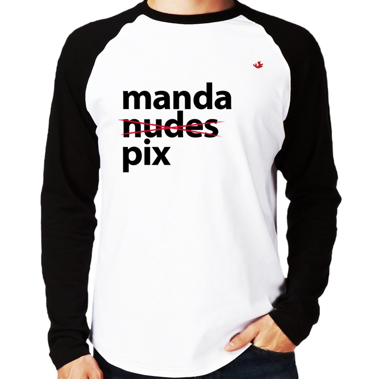 Camiseta Raglan Manda PIX Manga Longa