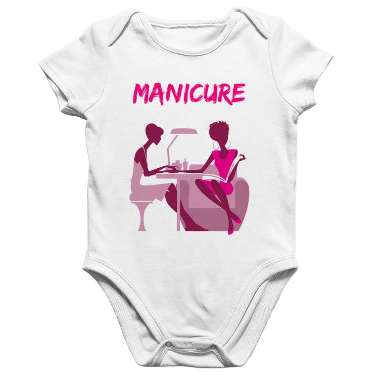 Body Bebê Algodão Manicure - Branco