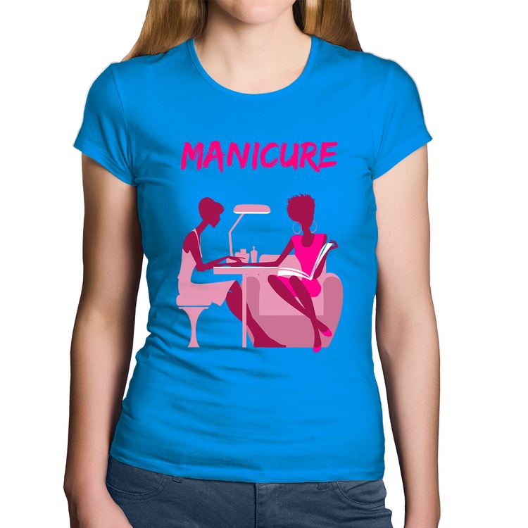 Baby Look Algodão Manicure - Azul