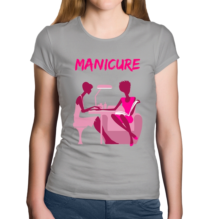 Baby Look Algodão Manicure - Cinza