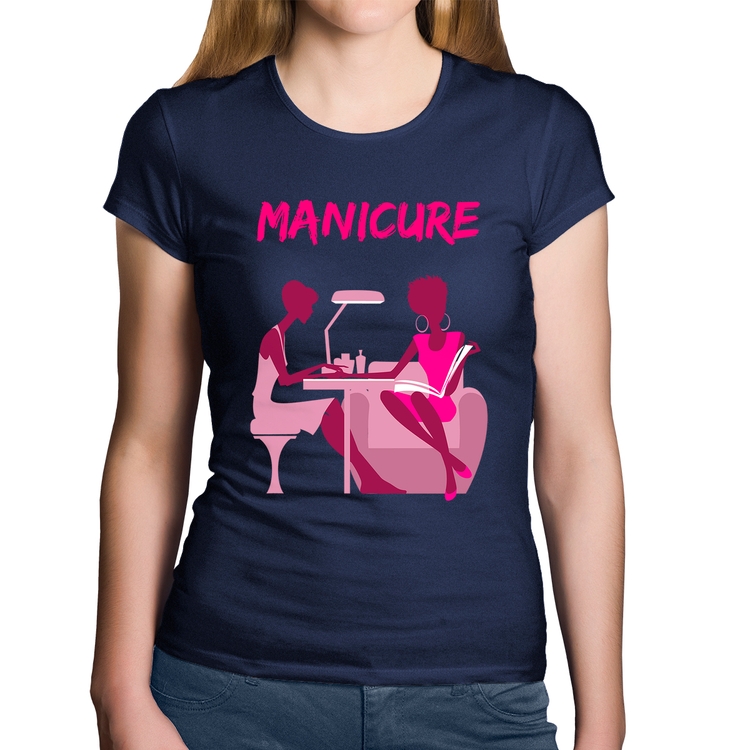 Baby Look Algodão Manicure - Marinho