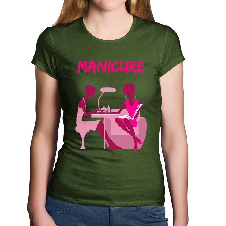 Baby Look Algodão Manicure - Musgo