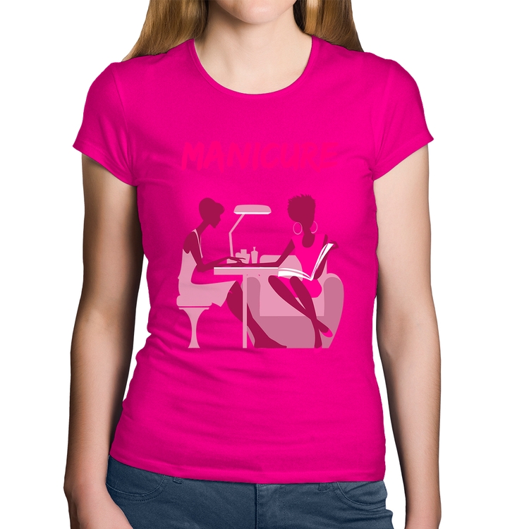 Baby Look Algodão Manicure - Rosa