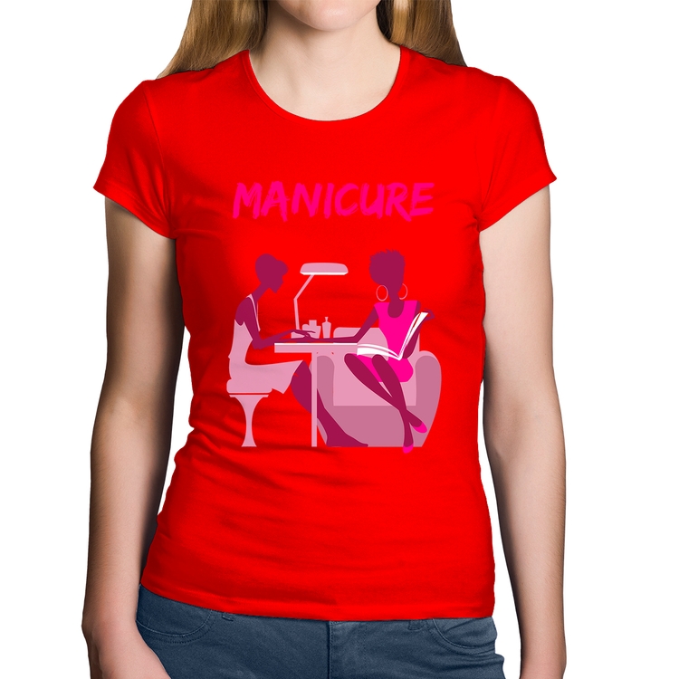 Baby Look Algodão Manicure - Vermelha