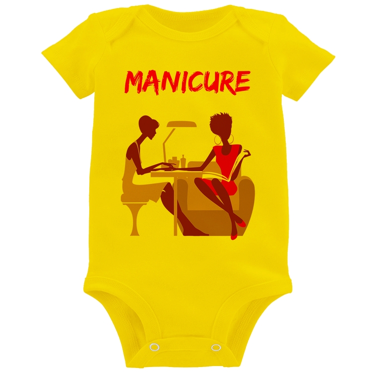 Body Bebê Manicure - Amarelo