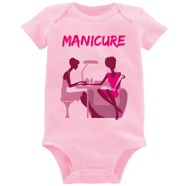 Body Bebê Manicure - Rosa Bebê