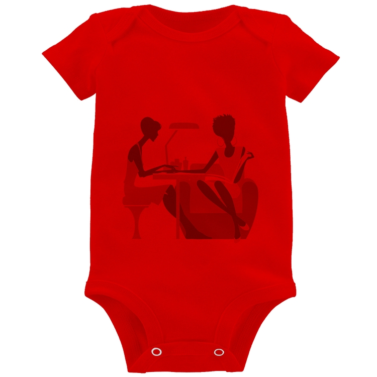 Body Bebê Manicure - Vermelho