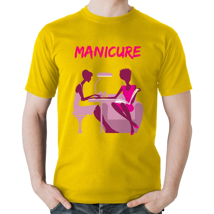 Camiseta Algodão Manicure - Amarela