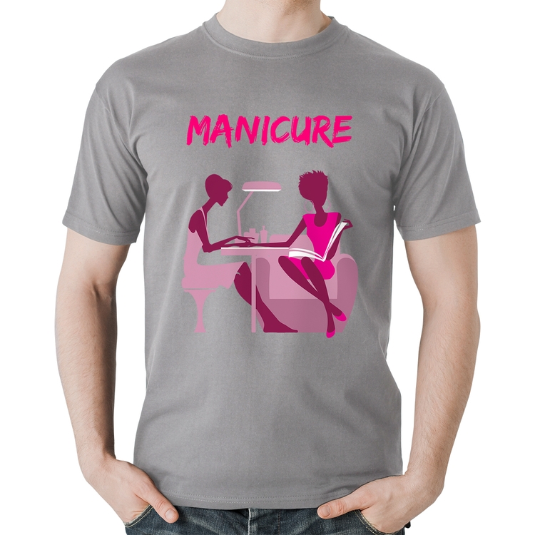 Camiseta Algodão Manicure - Cinza
