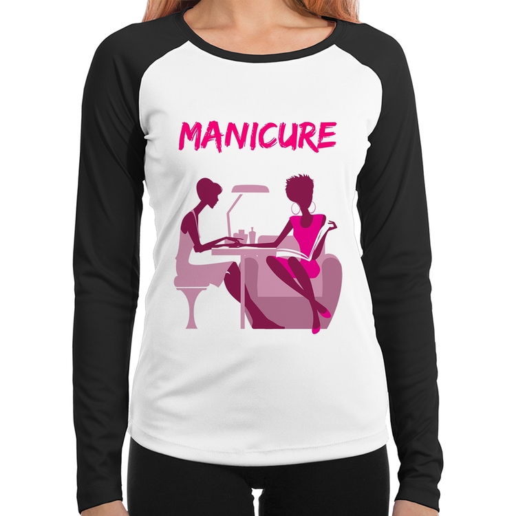 Baby Look Raglan Manicure Manga Longa