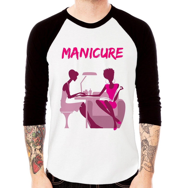 Camiseta Raglan Manicure Manga 3/4