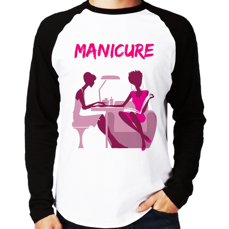 Camiseta Raglan Manicure Manga Longa
