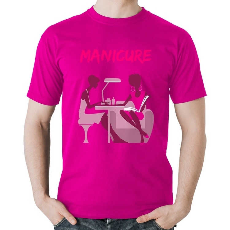Camiseta Algodão Manicure - Rosa