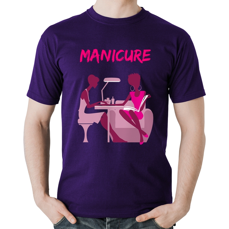 Camiseta Algodão Manicure - Roxa