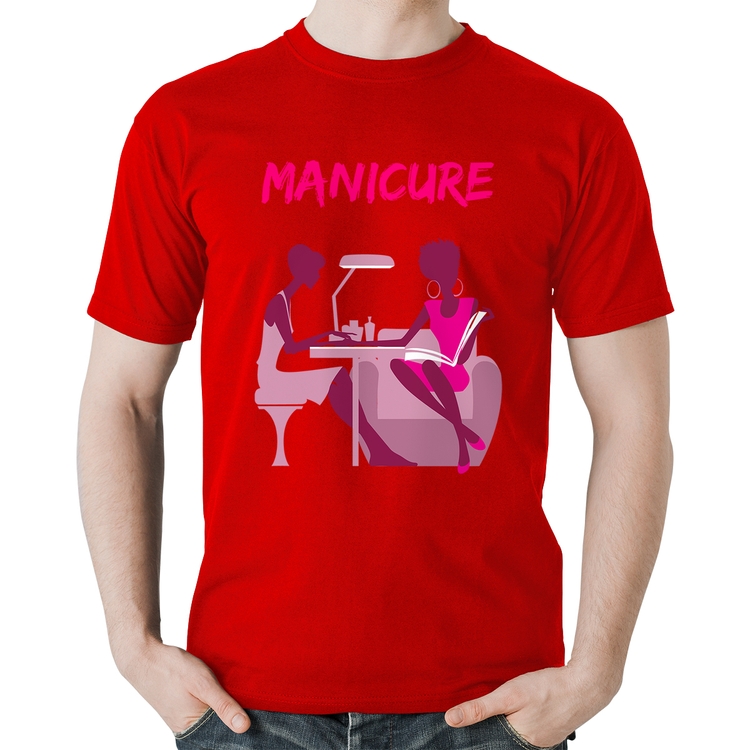 Camiseta Algodão Manicure - Vermelha