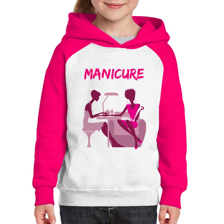 Moletom Infantil Manicure - Branco/Rosa