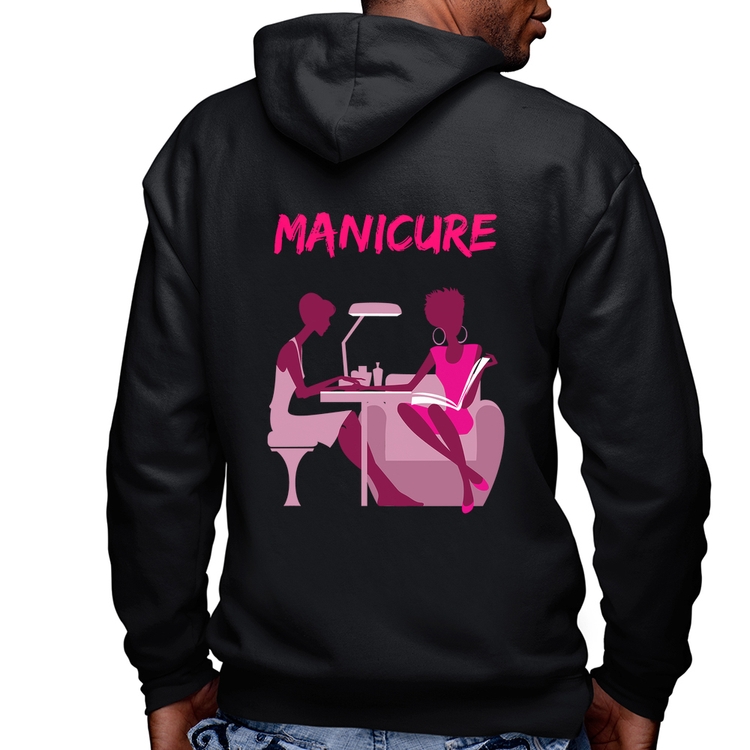Blusa Moletom Manicure Masculina com Capuz e Zíper