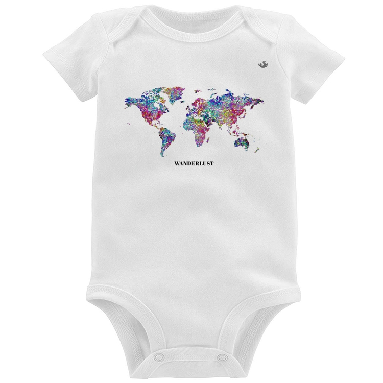 Body Bebê Mapa mundi mosaico