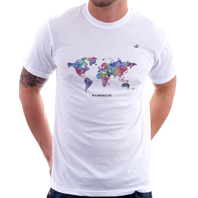 Camiseta Mapa mundi mosaico