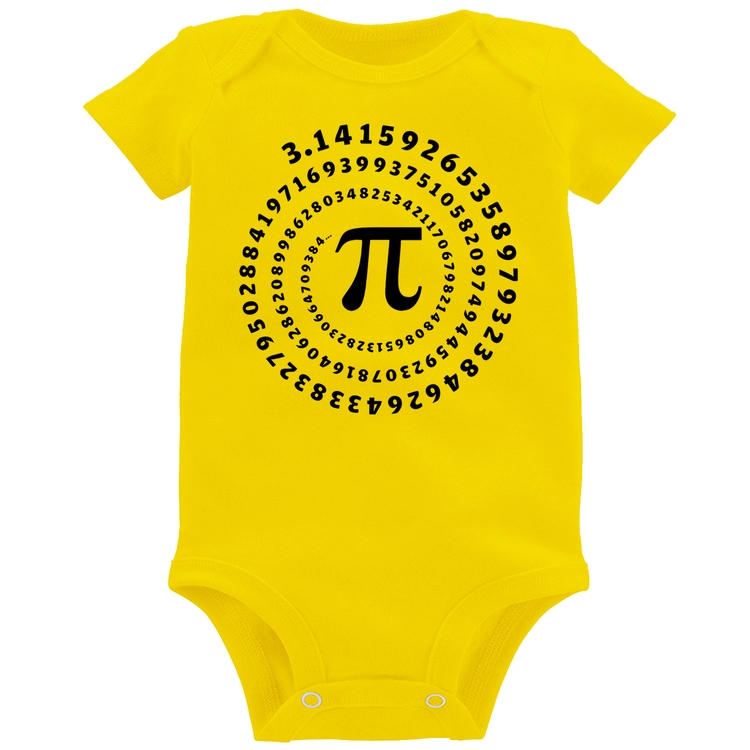 Body Bebê PI 3,14 Número Matemática - Amarelo