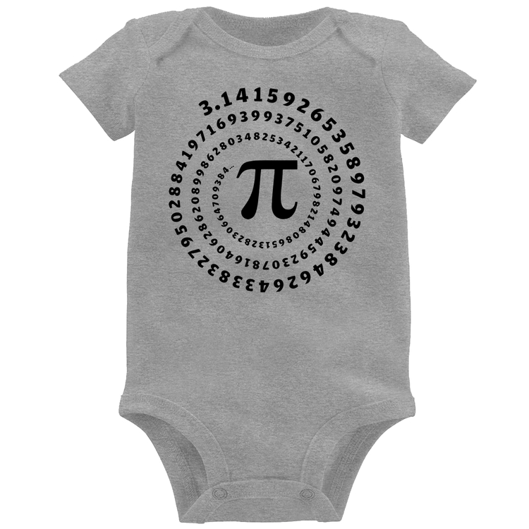 Body Bebê PI 3,14 Número Matemática - Cinza